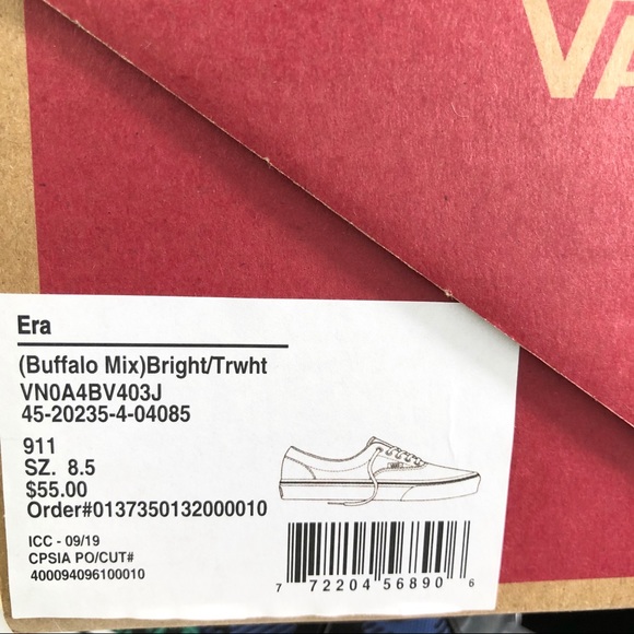 VANS Era Buffalo Mix Multicolor Mens Sizes 8 8.5 - Picture 7 of 7